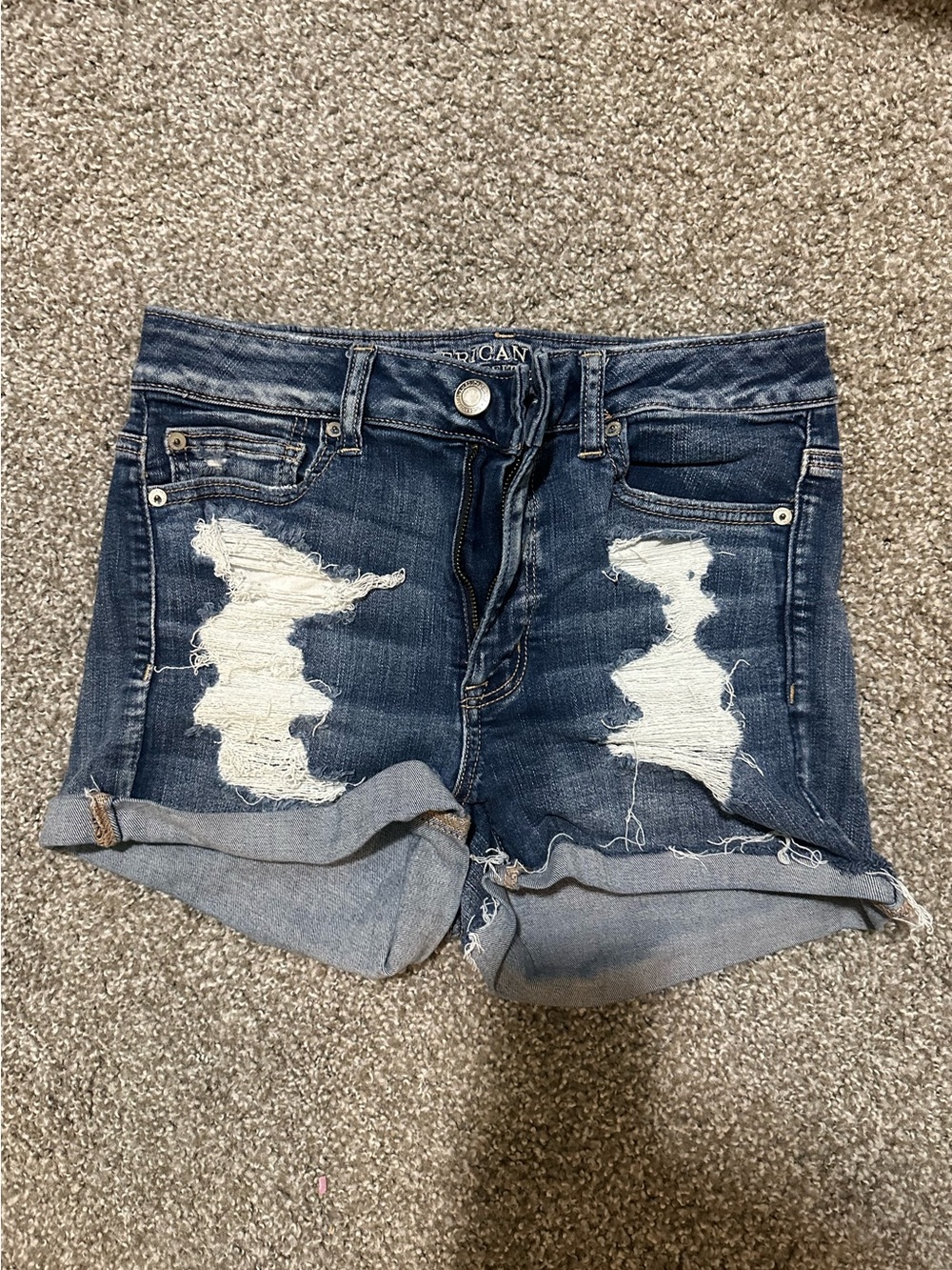 American Eagle High-Rise Shortie Jean Shorts